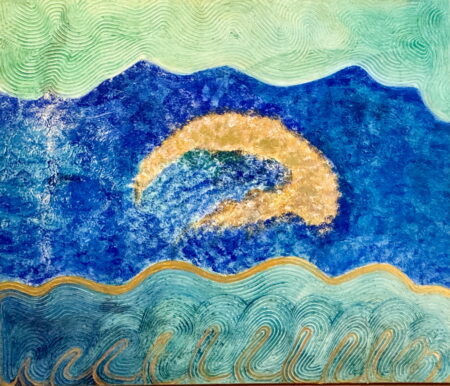 Moonrise over the waves